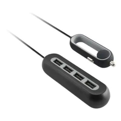 KSIX 4x USB A Zwarte Autolader - 1 5m