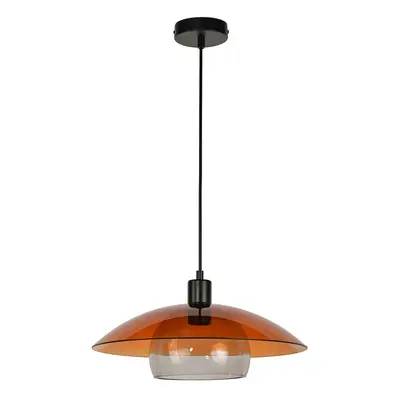 Suspension Jolly ambre/noir Ø 38 cm - COREP SAS - Salon / séjour - Verre - Avec abat-jour