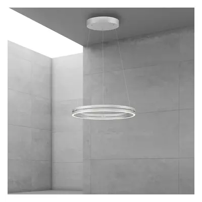 E-Loop LED hanglamp, stone, Ø70 cm, aluminium, CCT - PURE PURE E-Loop - Woonkamer - Modern - Metaal - Meerdere lampen