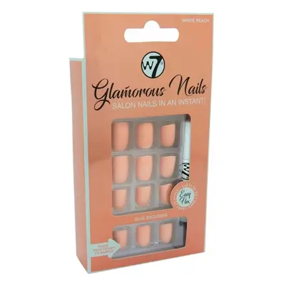 W7 Glamorous Nagels Wit Perzik - 24 stuks