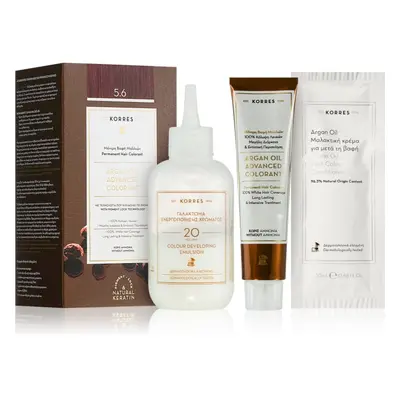 Korres Argan Oil coloration cheveux permanente à l'huile d'argan teinte 5.6 Red Light Brown 50 ml