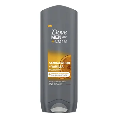 Dove Men+Care Sandalwood + Vanilla Nourishing Body, Face & Hair Wash - 250 ml