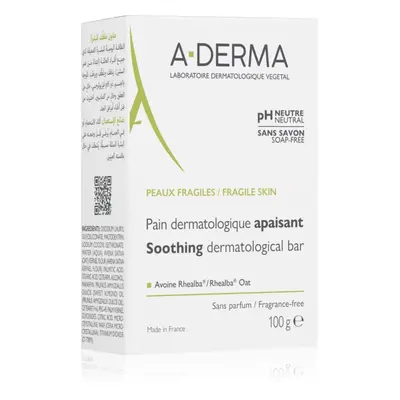 A-Derma Les Indispensables Dermatological Bar pain dermatologique nettoyant pour peaux sensibles et irritées 100 g
