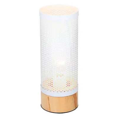 Grundig Tafellamp – Rond, Diffuus Licht, Wit & Hout – Stijlvolle Verlichting voor Elk Interieur