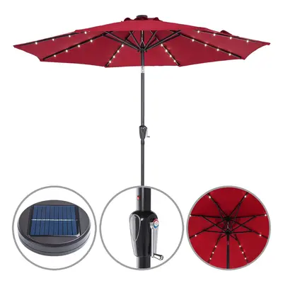 Kingsleeve Parasol - LED-Verlichting Zonne-energie - Ø270cm Rood