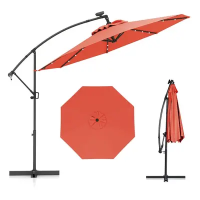 Coast 300 cm Oranje Zonnescherm met Afstandsbediening - Zonne-energie - 32 LED’s