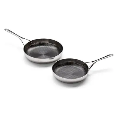 Crowd Cookware – Blackbeard pannenset - Ø24 + 28 cm - RVS – Krasbestendig en non-stick – Geschik