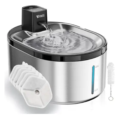 Vivex® Draadloze Drinkfontein - RVS - 4,5 Liter - Waterfontein voor Katten en Honden - Met Senso