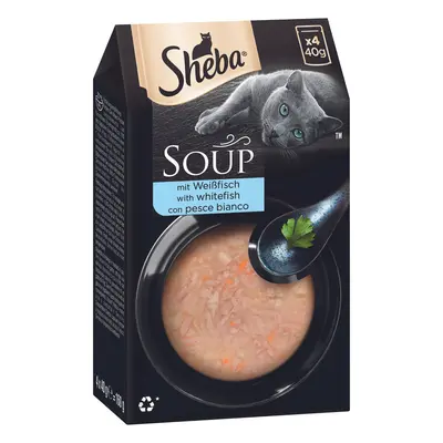 40x 40g Multipack Sheba Classic Soup Verse Zak met Witte Vis Kattenvoer Nat