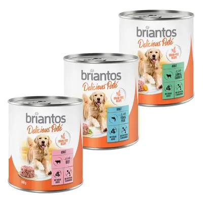 Briantos Delicious Paté 24 x 800 g Hondenvoer Mix: Vis, lam & rund