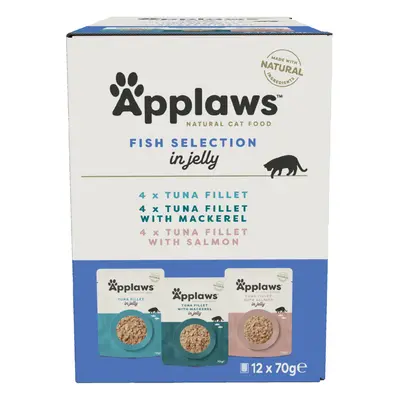 Applaws Maaltijdzakjes in Gelei 12 x 70 g Kattenvoer - Vis selectie (3 Soorten)