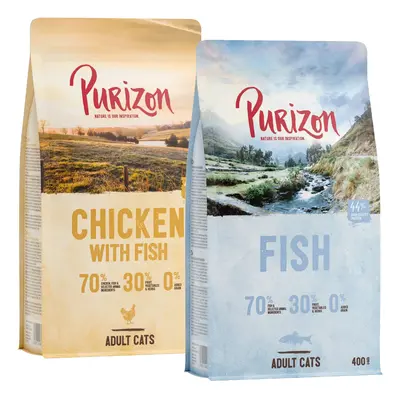 2x400g Adult Kip met Vis & Vis Purizon Kattenvoer