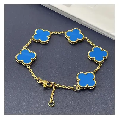 Hoogwaardige 15mm Klavertjevier Armband Geluksbloemen Titaniumstaal Licht Luxe Tide Net Rood Sen