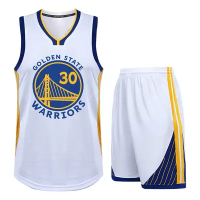 Basketbalkleding Kinderen Basketbalpak Klassieke tops + broeken Basketbaltruien Pakset 2XS wit