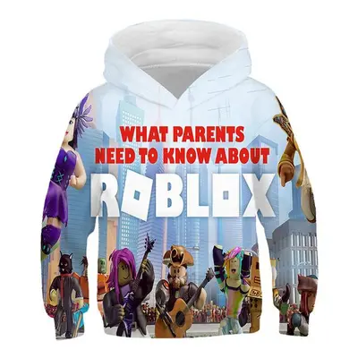 2025 MINISO Nieuwe Roblox Cartoon Print 3D Hoodie Jongens en Meisjes Lange Mouw Sweatshirt Lente en Herfst Casual Hoodie 4-14 Ja