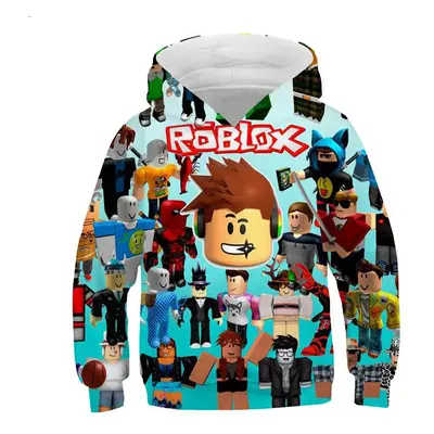2025 MINISO Nieuwe Roblox Cartoon Print 3D Hoodie Jongens en Meisjes Lange Mouw Sweatshirt Lente en Herfst Casual Hoodie 4-14 Ja