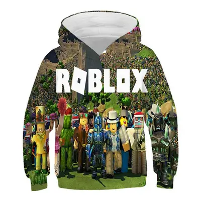 2025 MINISO Nieuwe Roblox Cartoon Print 3D Hoodie Jongens en Meisjes Lange Mouw Sweatshirt Lente en Herfst Casual Hoodie 4-14 Ja