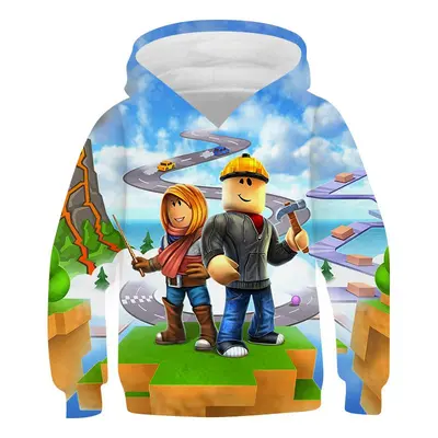 2025 MINISO Nieuwe Roblox Cartoon Print 3D Hoodie Jongens en Meisjes Lange Mouw Sweatshirt Lente en Herfst Casual Hoodie 4-14 Ja