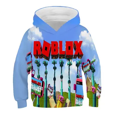 2025 MINISO Nieuwe Roblox Cartoon Print 3D Hoodie Jongens en Meisjes Lange Mouw Sweatshirt Lente en Herfst Casual Hoodie 4-14 Ja