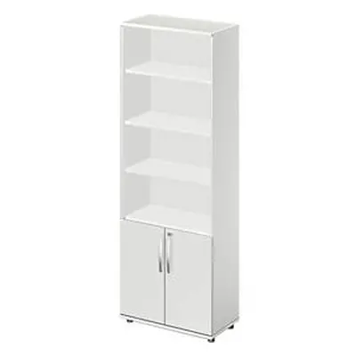 Schäfer Shop Select LOGIN combinatiekast, 4 legborden bovenaan, 2 dossierhoogtes met deuren onde