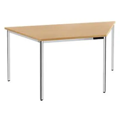 Vergadertafel, trapezium 1600 x 800 mm, beukenpatroon