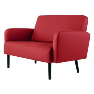 Tweezitsbank meet® van Paperflow LISBOA, desinfectiebestendige kunstlederen bekleding rood, onde