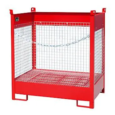 Stapelpallet voor vaten Bauer FSP-2 D, gaaswanden, voor 2 x 200 l vaten, rood