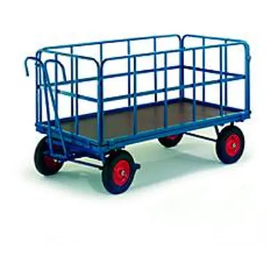 Handtrekwagen met stavenroosters, luchtwielen, 1930 x 930 mm, draagvermogen 1000 kg