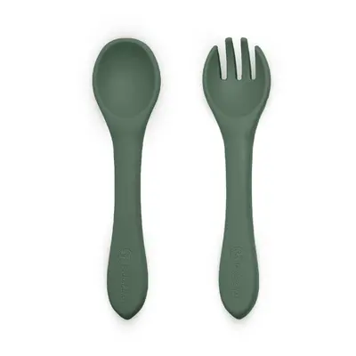 Petite&Mars Take&Match Silicone Cutlery couvert Misty Green 6 m+ 2 pcs