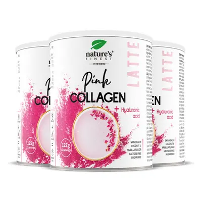 Nature's Finest Pink Latte Collagen | collageenpeptiden + ashwagandha voor de huid | hyaluronzuur voor hydratatie, glow + elasti