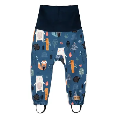 Verstelbare softshell kinderbroek met membraan Monkey Mum® - Nachtdiertjes 110/116