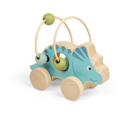 Bigjigs Toys Triceratops op Wielen met Kralendoolhof