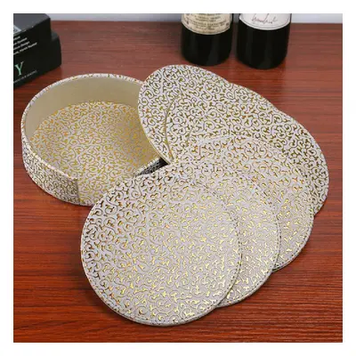 6 Stuks Ronde Vierkante Marmeren Leer Tafel Cup Placemats Milieu Plastic Vinyl Drinken Thee Onde
