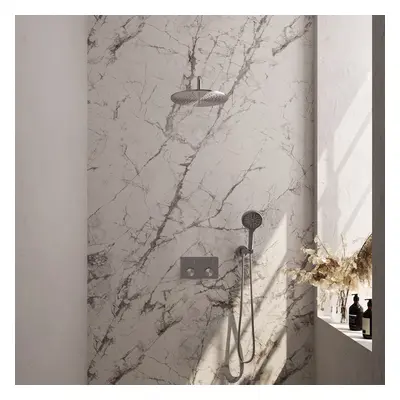 Brauer Brushed Carving Thermostatische Inbouw Regendouche Met Drukknoppen Set 58 Met 30 Cm Douch