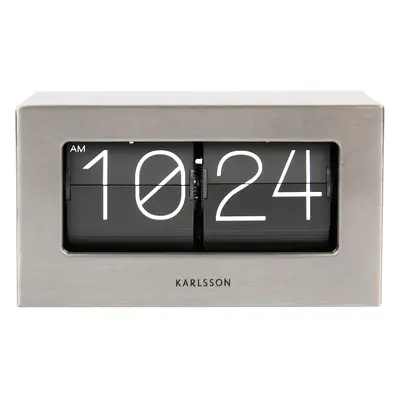 Stalen wand- en tafelklok Present Time Boxed Flip