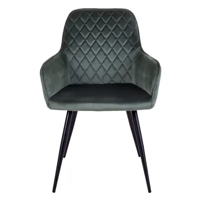 Fluwelen eetkamerstoel met zwarte poten House Nordic Harbo