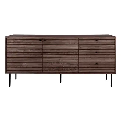 Buffet met 3 lades 2 deuren van gefineerd rokerig eiken en metalen poten House Nordic Kyoto