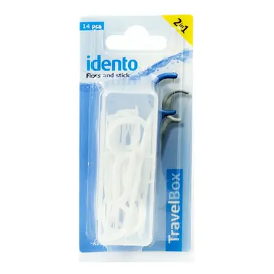 Idento Floss and Stick, TravelBox (hvid) (U)   14 stk.