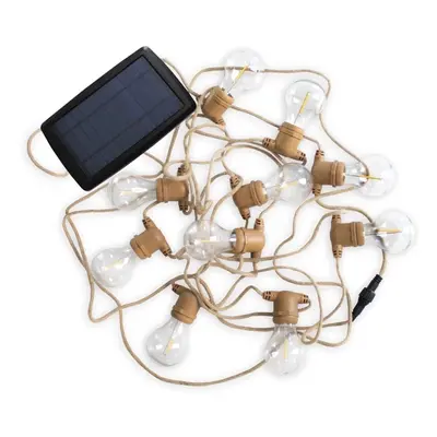 New Garden Garland Allegra - lichtslinger op zonne-energie - 8m slinger waarvan 3m snoer - 10 LED-lampen incl. - IP44 -  jute