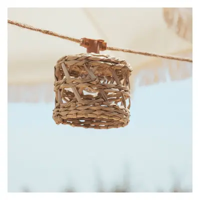 New Garden Alba - lichtslinger op zonne-energie - 8 meter slinger waarvan 3 meter snoer - 10 LED-lampen incl. - IP44 - bruin