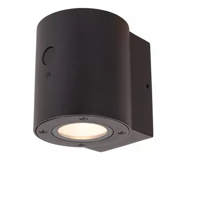 Lucide Perth - buiten wandlamp met dag- nachtsensor op zonne-energie - 12,6 x 9 x 10,5 cm - 1W dimbare LED incl. - IP54 - zwart