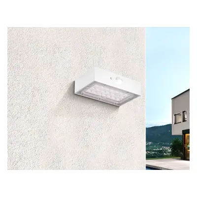 Century Italia Domino MINI - buiten wandlamp op zonne-energie met sensor - 9 x 3,5 x 13,7 cm - 3W LED incl. - IP65 - wit