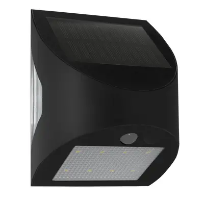 Century Italia Arcadia Max - buiten wandlamp op zonne-energie met sensor - 10,5 x 8 x 13 cm - 3W LED incl. - IP65 - zwart