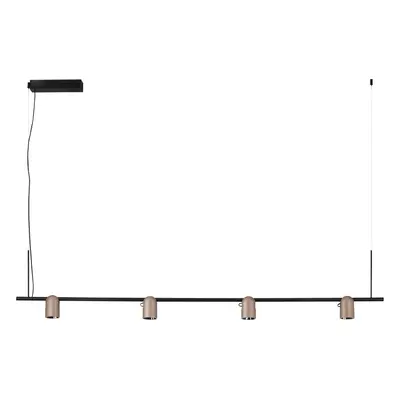 Nova Luce Sirmos - hanglamp - 150 x 212,4 x 6 cm - 30W dimbare LED incl. - Moca-koffie en zandzwart
