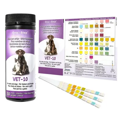 One+Step urineteststrips voor honden en katten - Sneltest 10 gezondheidswaarden 50