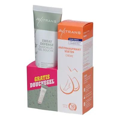 Axitrans Antitranspirant Voeten Crème + Sweat Defense Douchegel GRATIS 75+100 Voetcrème