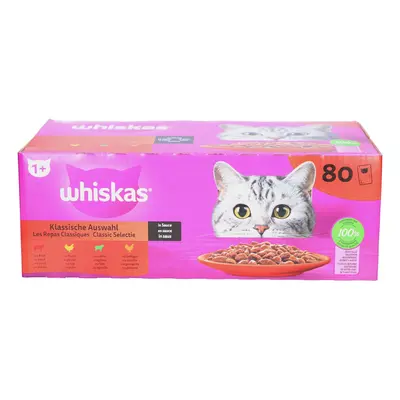 Whiskas Les Repas Classiques - Selectie van maaltijden in saus voor volwassen katten 1+ 80x85 Voeding