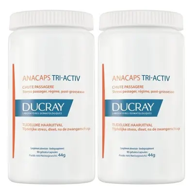 Ducray Anacaps tri-Activ tegen Tijdelijke Haaruitval | Voedingssupplement tijdelijke haaruitval 2x3x30 Capsules