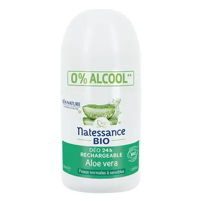 Natessance Organic Aloe Vera Roll-On Deodorant Alcohol- en Aluminiumzoutvrij 50 Vloeistof