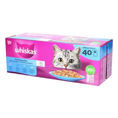 Whiskas Fish Favourites - Selectie van vis in gelei voor senior katten 7+ 40x85 Voeding